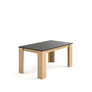 Mesa de comedor Naya en roble canadian y grafito 140X80 cm Roble Canadian - Grafito