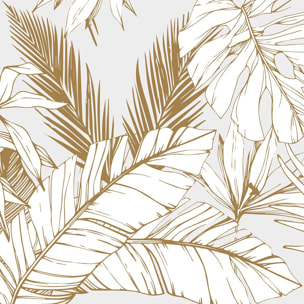 Papier peint feuilles tropicales beige Intissé