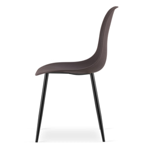 Set di 2 sedie moderne Wat color caffè e gambe nere