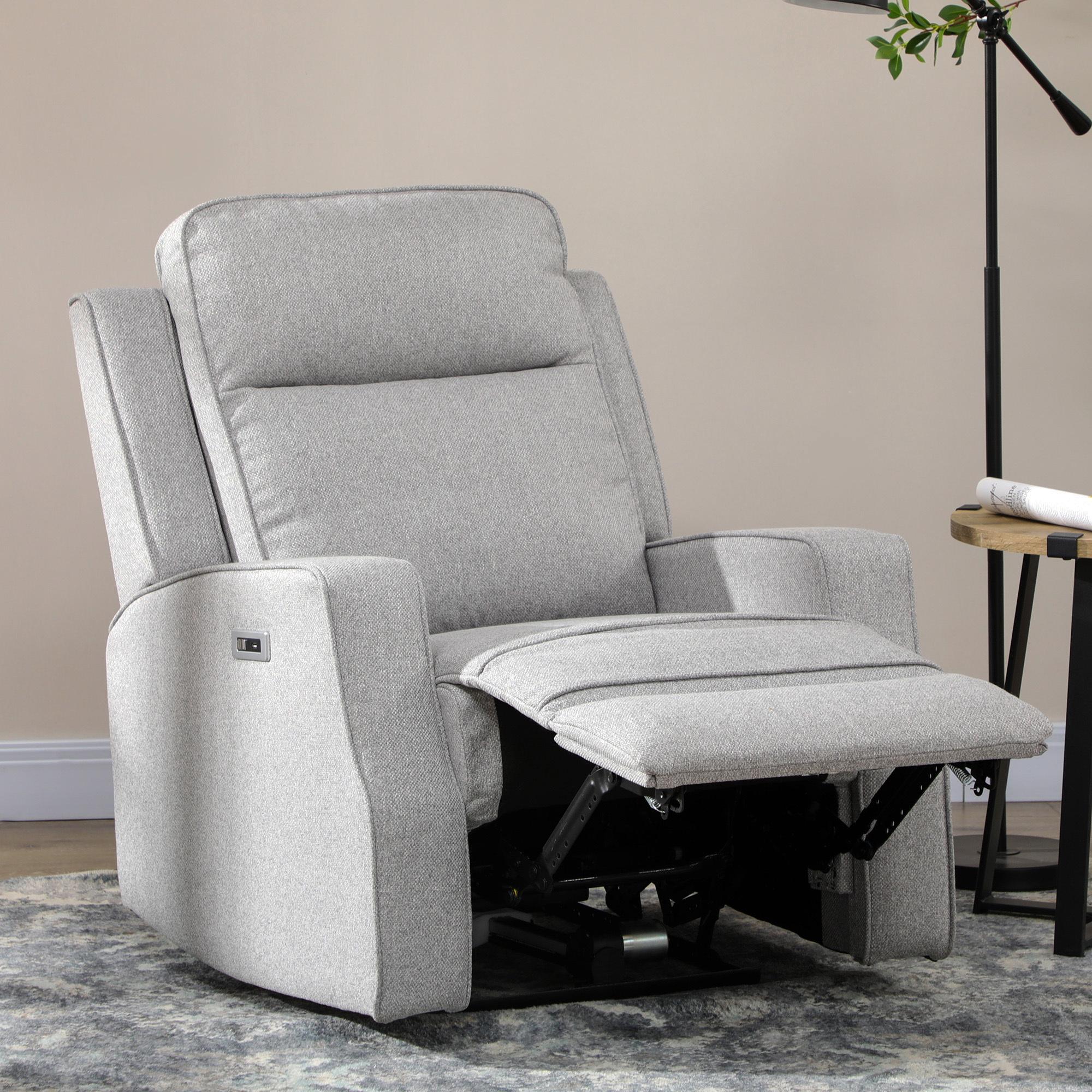 HOMCOM Sillón Reclinable Eléctrico Sillón Relax de Salón con Reclinación hasta 150° Reposabrazos y USB Carga 136 kg Sofá Reclinable para Salón Oficina Dormitorio 84x92x104 cm Gris