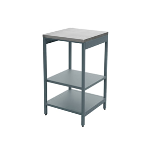 Module d'angle de cuisine extérieure acier 2 étagères L49cm NAXOS