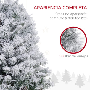Árbol de Navidad 90 cm Árbol de Navidad Artificial Nevado con 50 Luces LED 133 Ramas 14 Piñas y Soporte de Metal Árbol Navideño para Salón Interior Verde