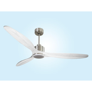 Ventilateur de plafond Réversible  Thermostat Dimmable Wifi Moteur à courant continu Toits en pente Télécommande Lumière à trois tons Hypersilence Mémoire