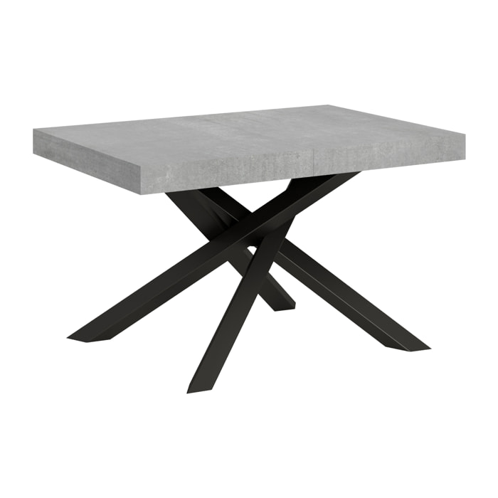 Mesa extensible 90x130/234 cm Volantis Cemento estructura Antracita