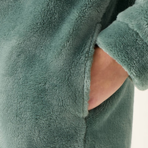 Chaqueta polar efecto pelo suave Est color verde Poliéster
