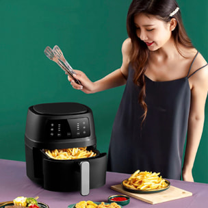 Friggitrice ad aria 8L, 1400W. Pannello touch, 6 programmi di cottura e modalità manuali, griglia antiaderente. PRODOTTO CON IMBALLAGGIO DANNIGIATO.