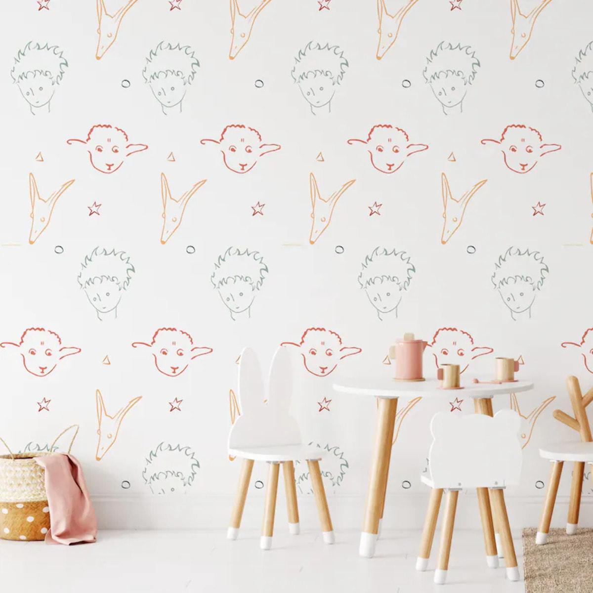 Carta da Parati Ufficiale Il Piccolo Principe Personaggi Line Art