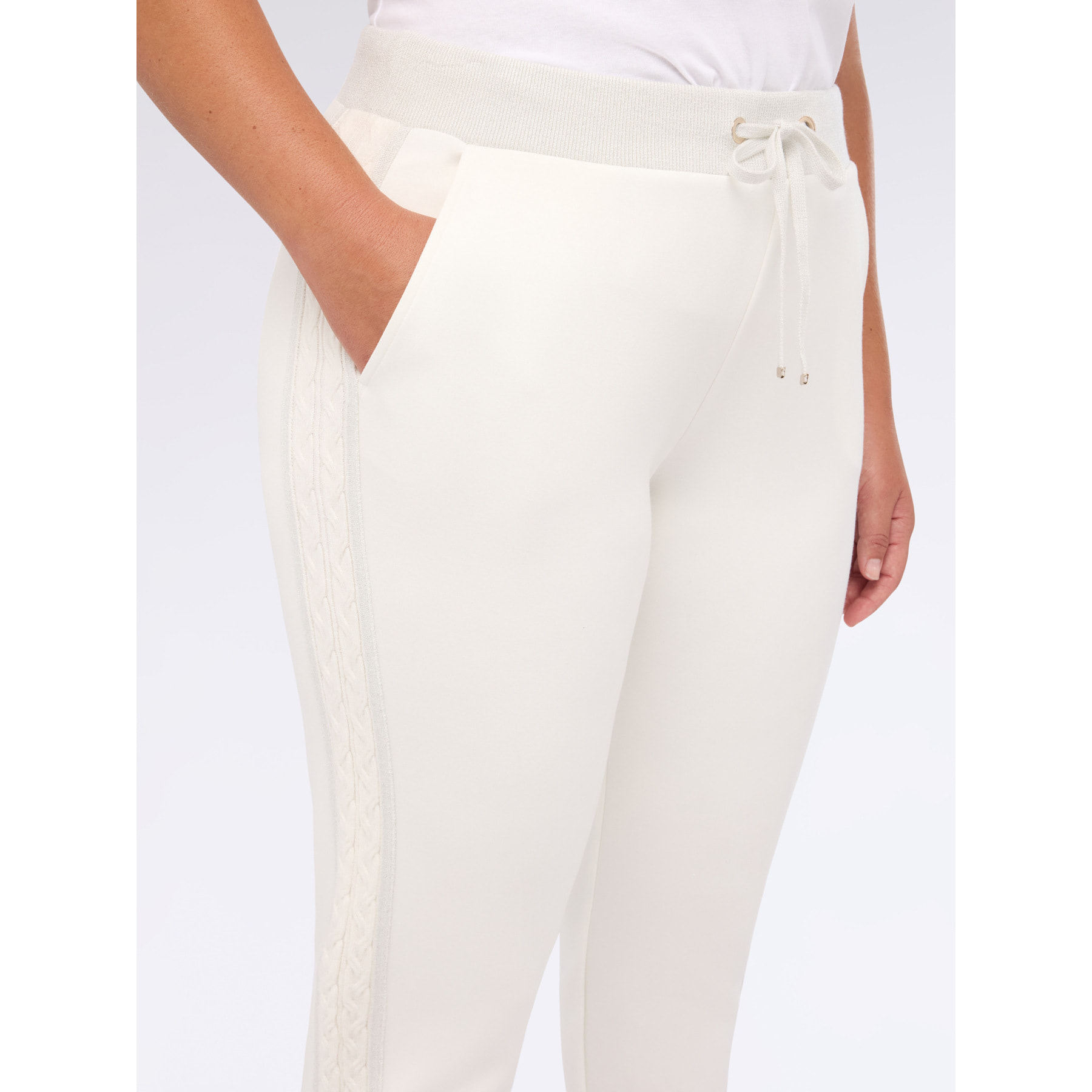 Fiorella Rubino - Pantalones Jogger en tejido scuba - Blanco