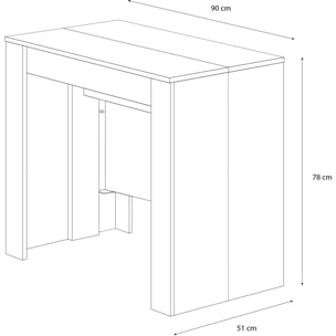 Tavolo Consolle Allungabile Oslo Fino A 2.37 Metri Tavolo 10 Posti Salvaspazio Design Moderno Consolle per Casa Ufficio 78 x 51 x 90 cm Grigio Cemento