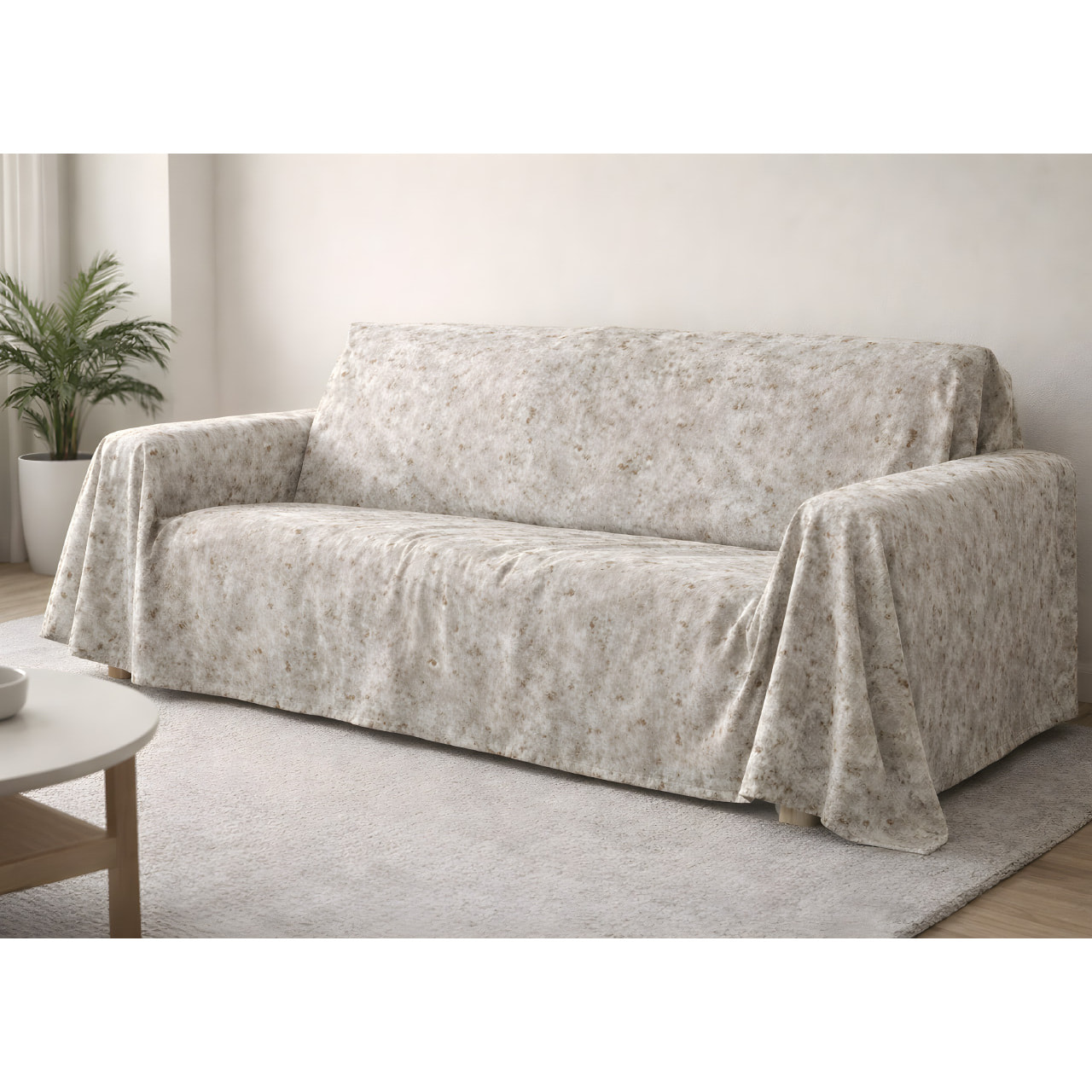 Telo Arredo Copritutto Grandfouldard In 100% Cotone Made In Italy Disegno Mitril Colore Bronzo