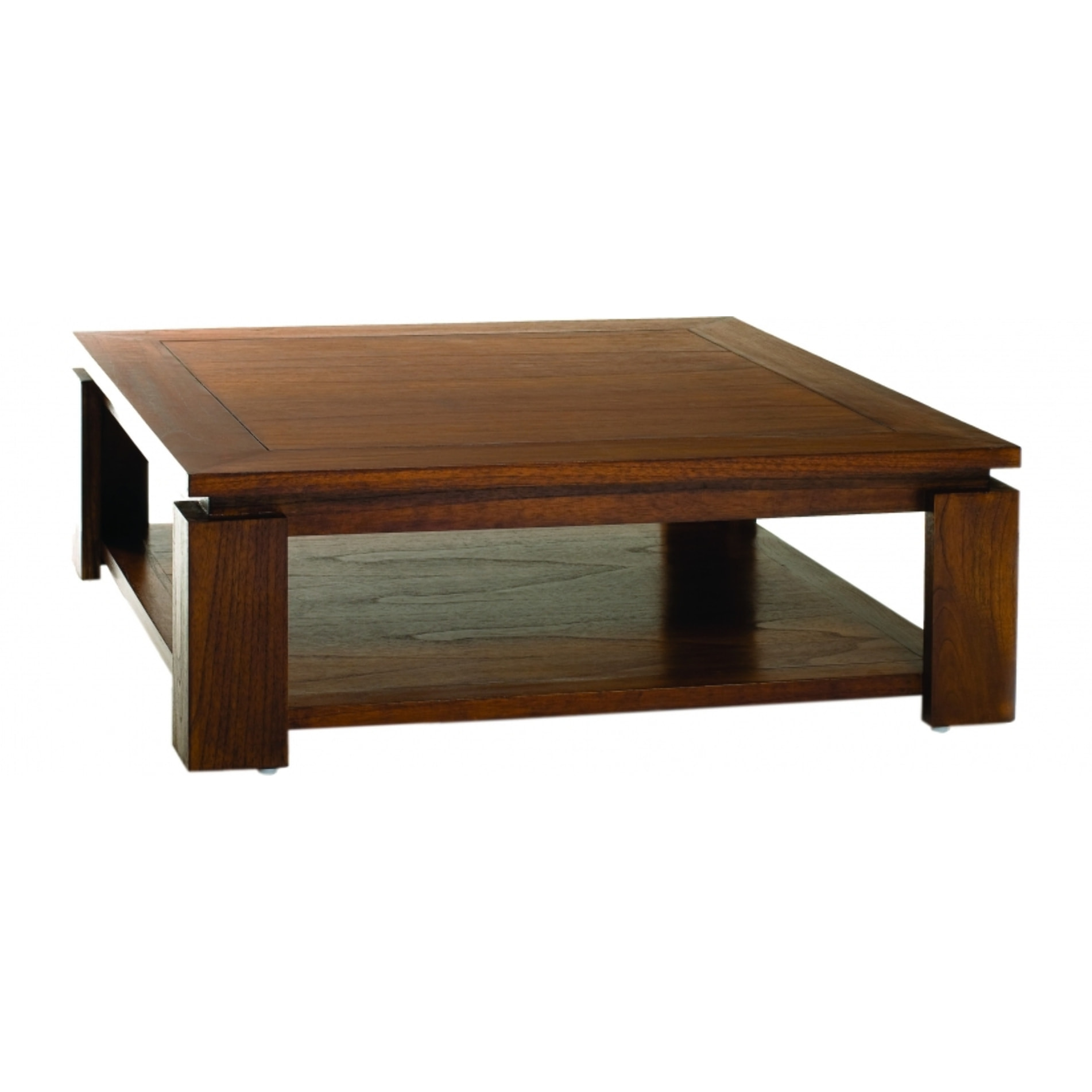 EDEN - Table basse carrée marron sous plateau 90x90cm bois Mindi