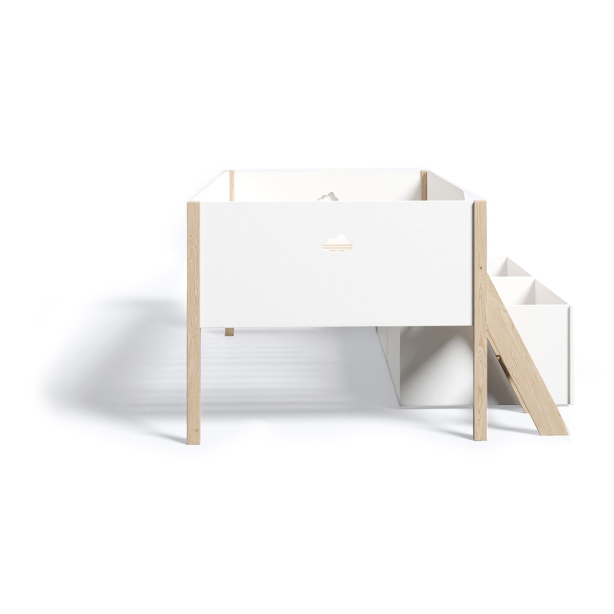 Lit Nuage enfant mi-hauteur avec deux tiroirs 90x190cm - Hypnia