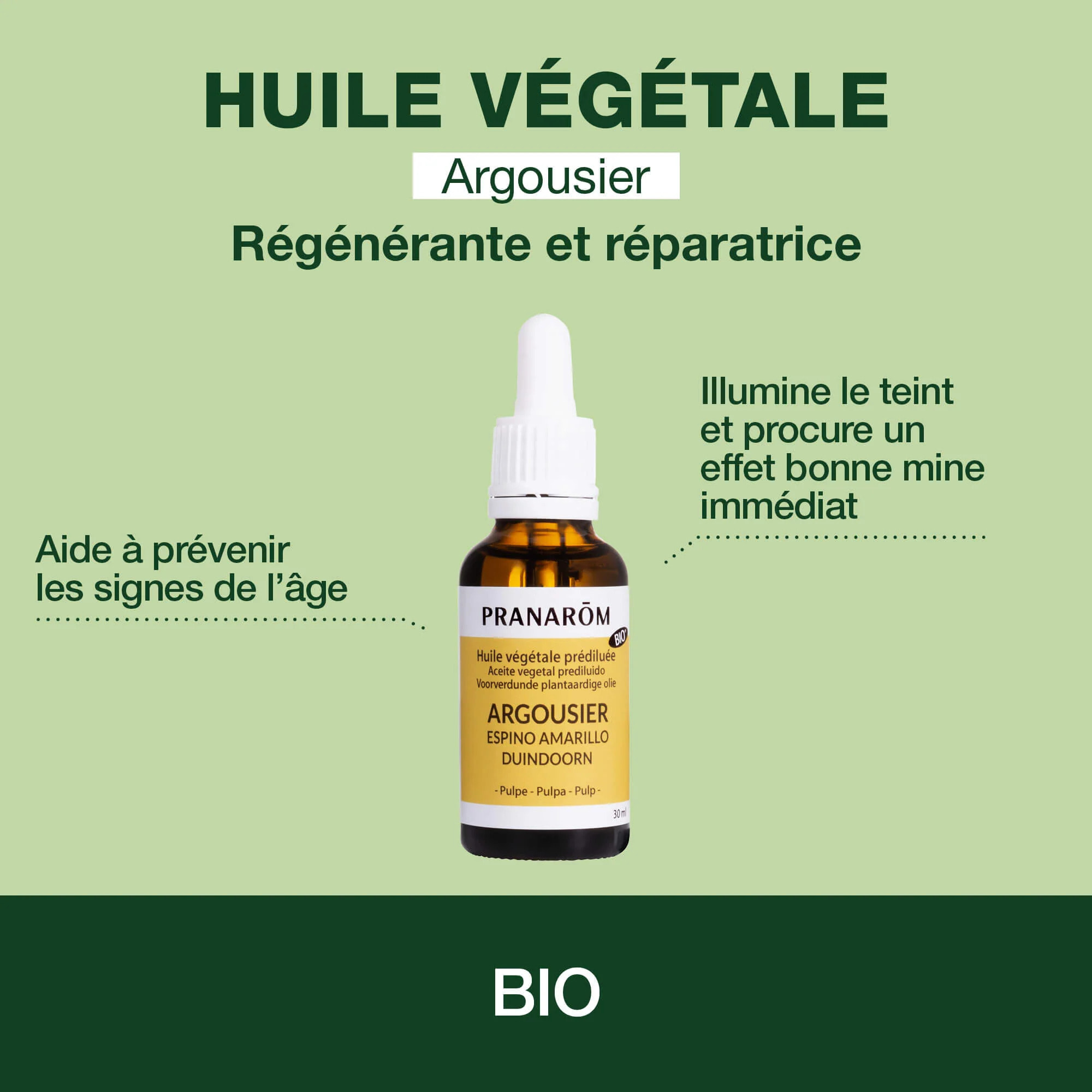 Pranarom - Huile Végétale d'Argousier - Bio - 30 ml