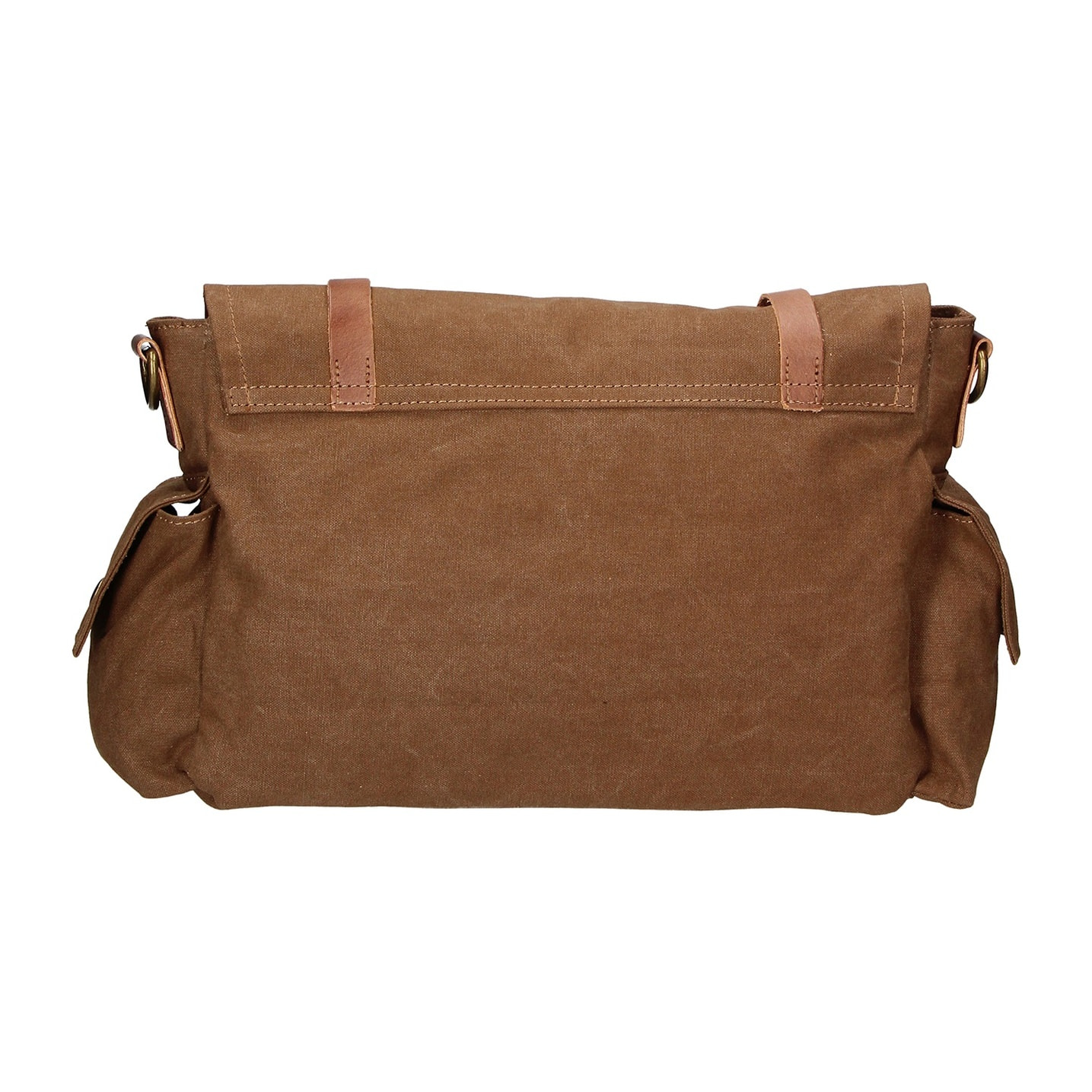 Borsa a spalla unisex - Modello Mina - Canvas e vera pelle - 24.0 x 34.0 x 10.0 cm