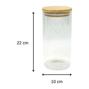 Boîte de conservation en verre 1,5L avec couvercle en Bambou Fackelmann Nature
