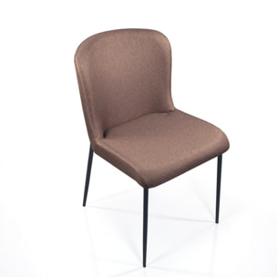 Lot de 2 chaises de salle à manger Tomasucci TRYUN, en tissu, marron, 59 × 49 × 82 cm