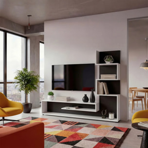 Mueble de salón Moobi en color blanco artik negro y medidas 160 x 124 cm Blanco Artik (Blanco Mate) - Negro