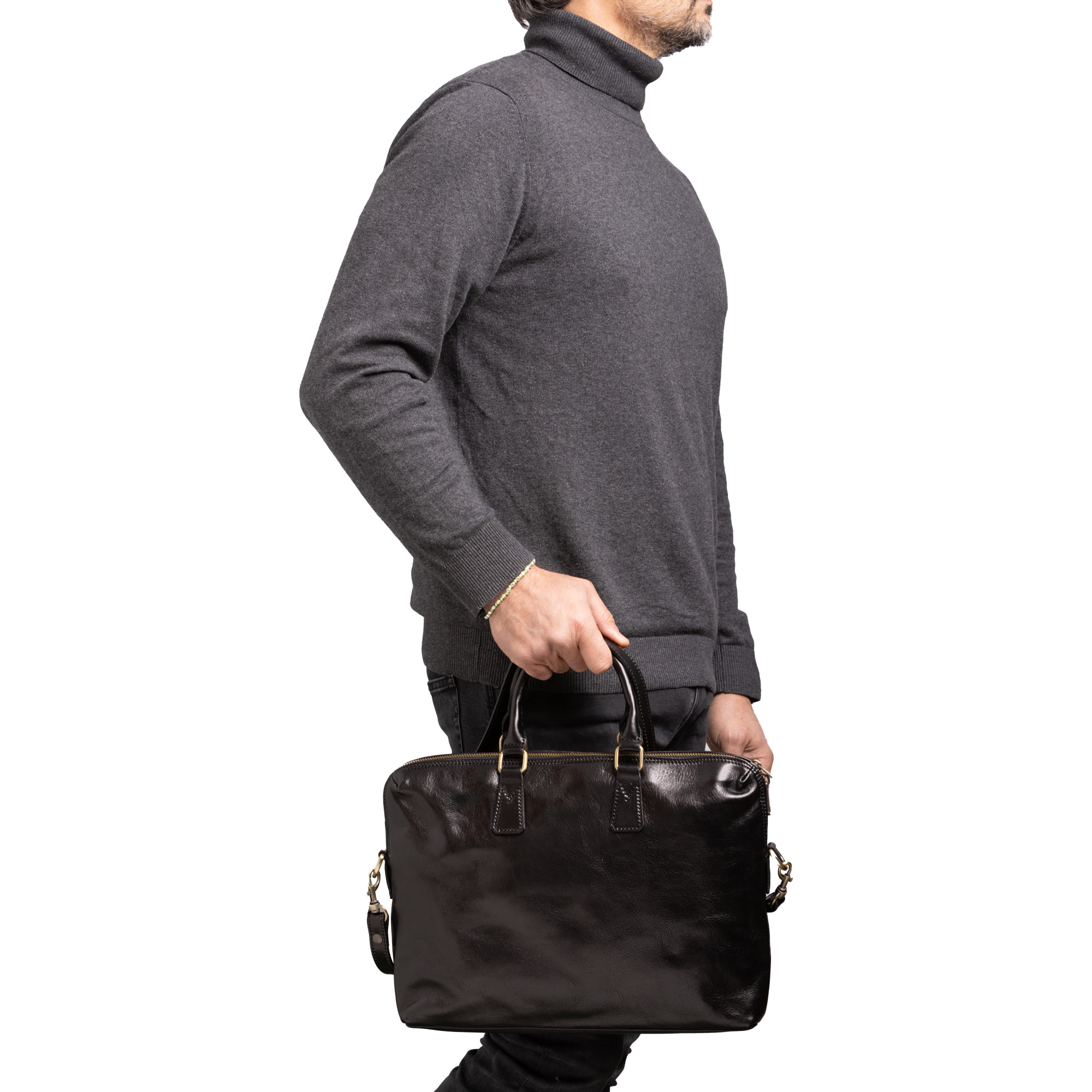 Borsa da lavoro  da uomo In Vera pelle Made in Italy 37x27x6 cm