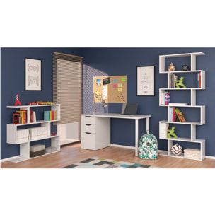 Scrivania con Cassetti Pamplona Scrittoio Mobile per Computer Desk da Ufficio Soggiorno Sala da Pranzo 138 x 74 x 60 cm Colore Bianco