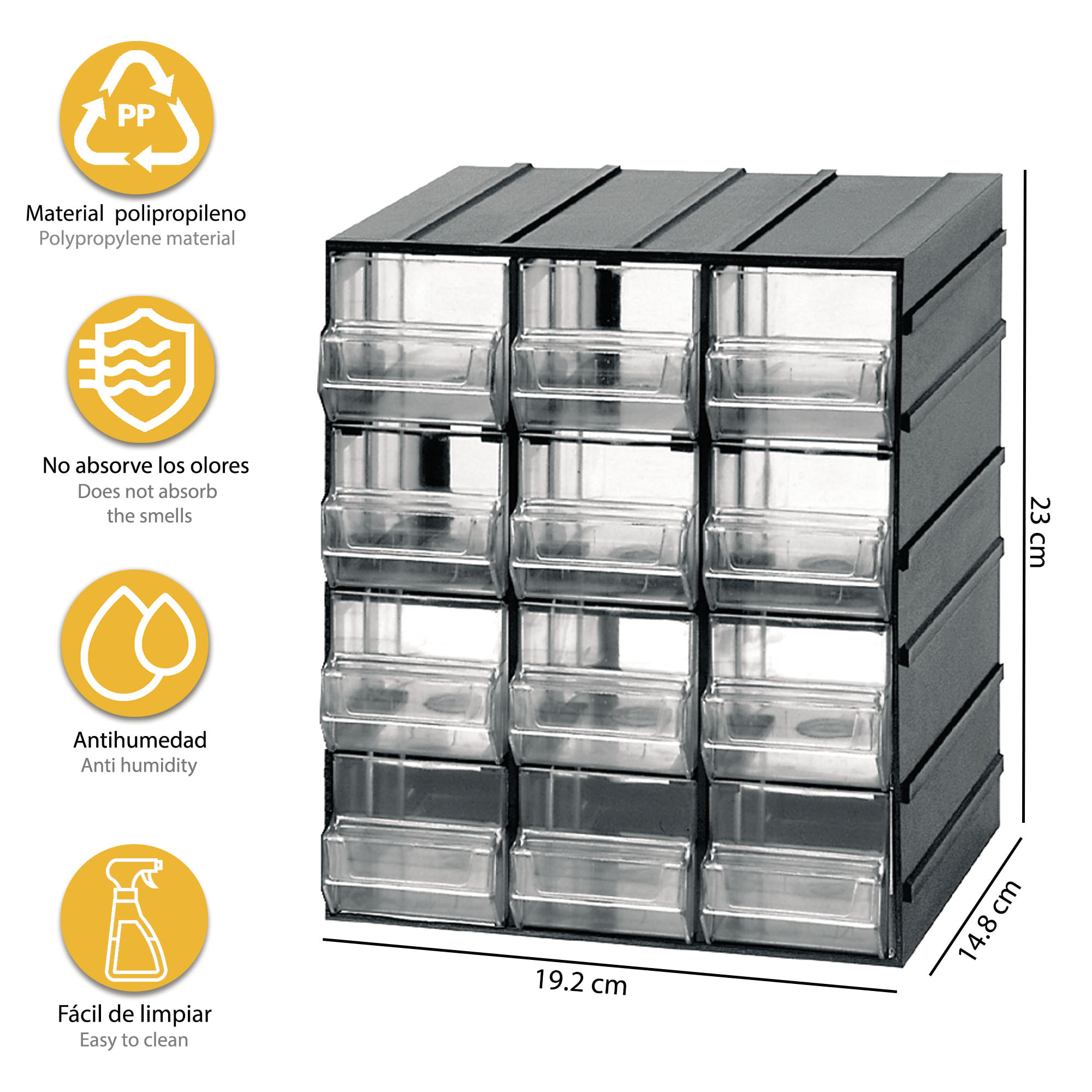 Unidad de almacenamiento modular con 12 cajones, Artplast