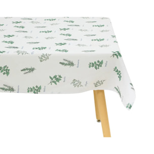 Nappe Garrigue 240x140cm vert clair imprimé aromates