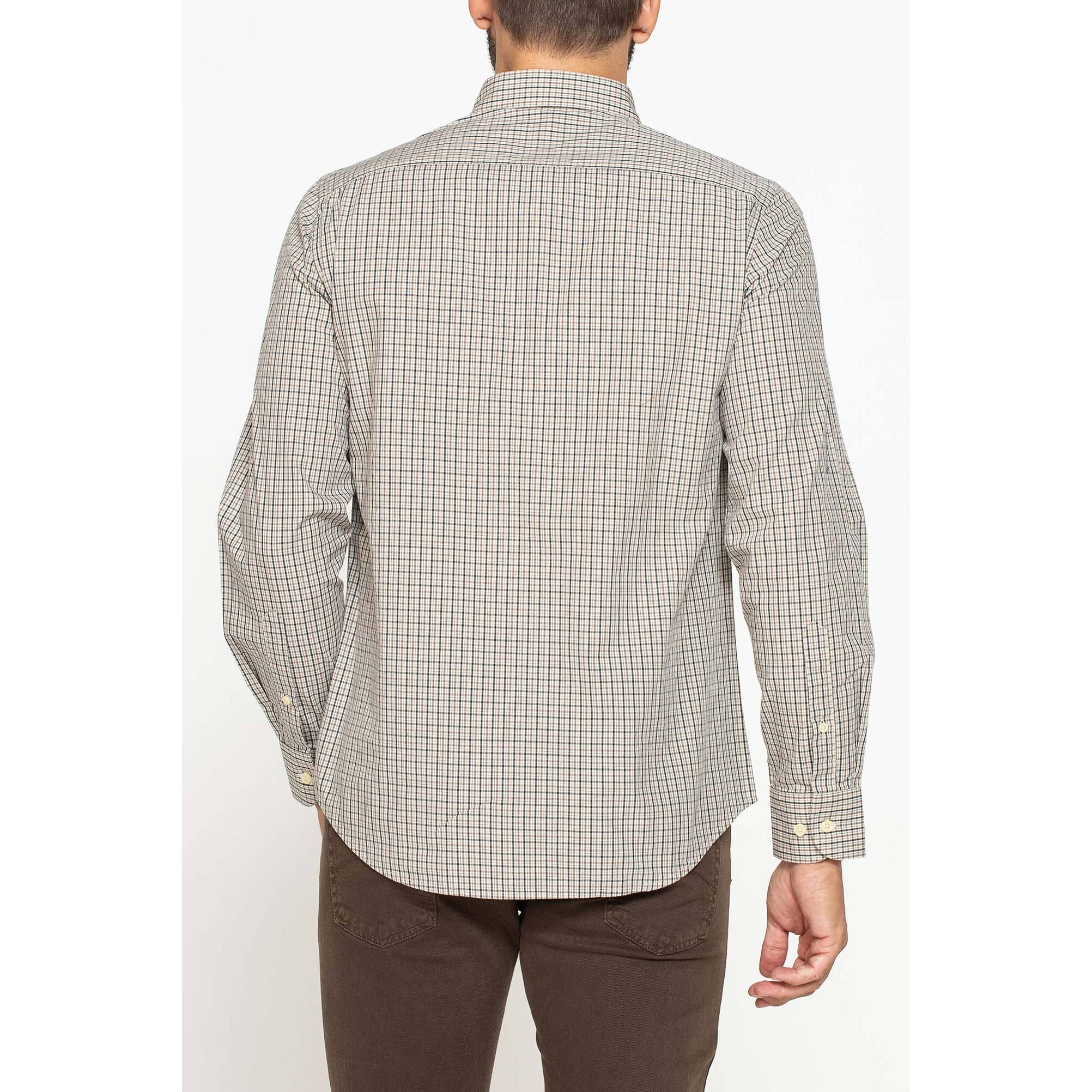 CAMICIA FANTASIA TINTO FILO CON COLLO BUTTON-DOWN