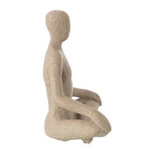 J-Line décoration Figurine Yoga - polyrésine - beige