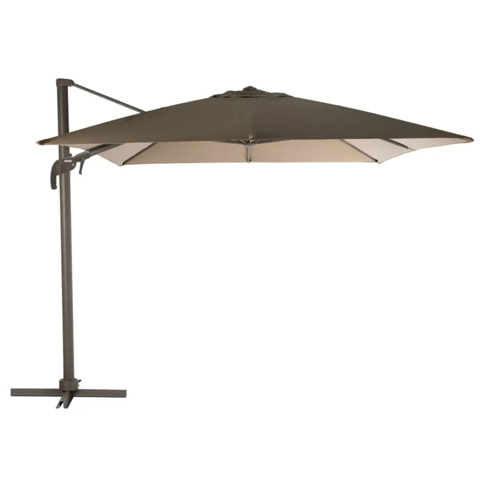 Parasol déporté rectangulaire inclinable Éléa Noisette