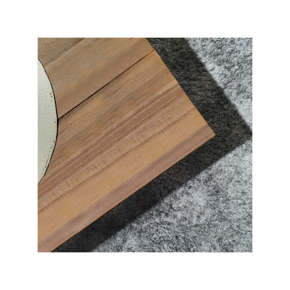Table basse en bois d'acacia avec pieds en métal - POSITANO