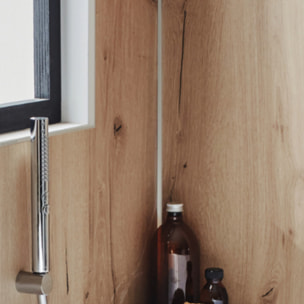 Pommeau de douche Shift+ rond 2 jets chromé + flexible 175 cm métal