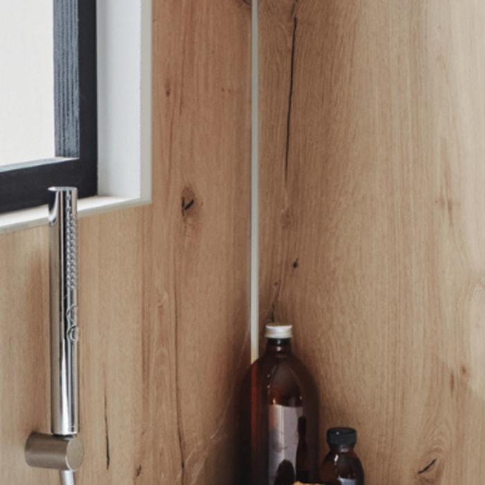 Pommeau de douche Shift+ rond 2 jets chromé + flexible 175 cm métal