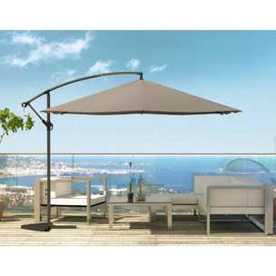 Parasol déporté carré 3x3m gris DAVAGNA