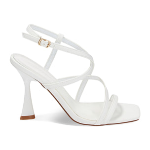 Sandali bianchi, tacco 9,5 cm