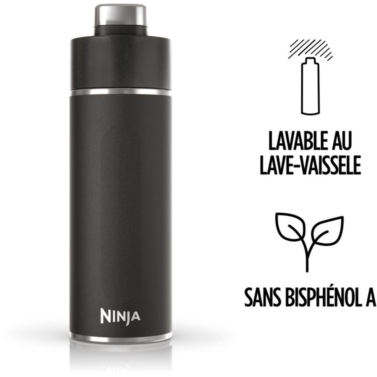 Bouteille isotherme NINJA Thirsti 530ml Travel Bottle Black