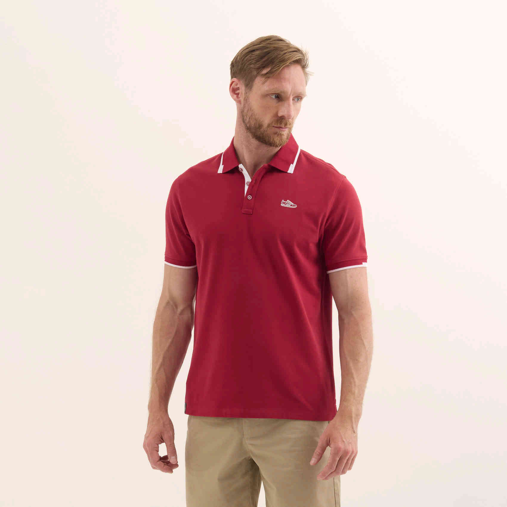 Polo de Manga Corta Piqué Algodón Orgánico Detalles Contraste LIFESTYLE POLO SLAM WINE