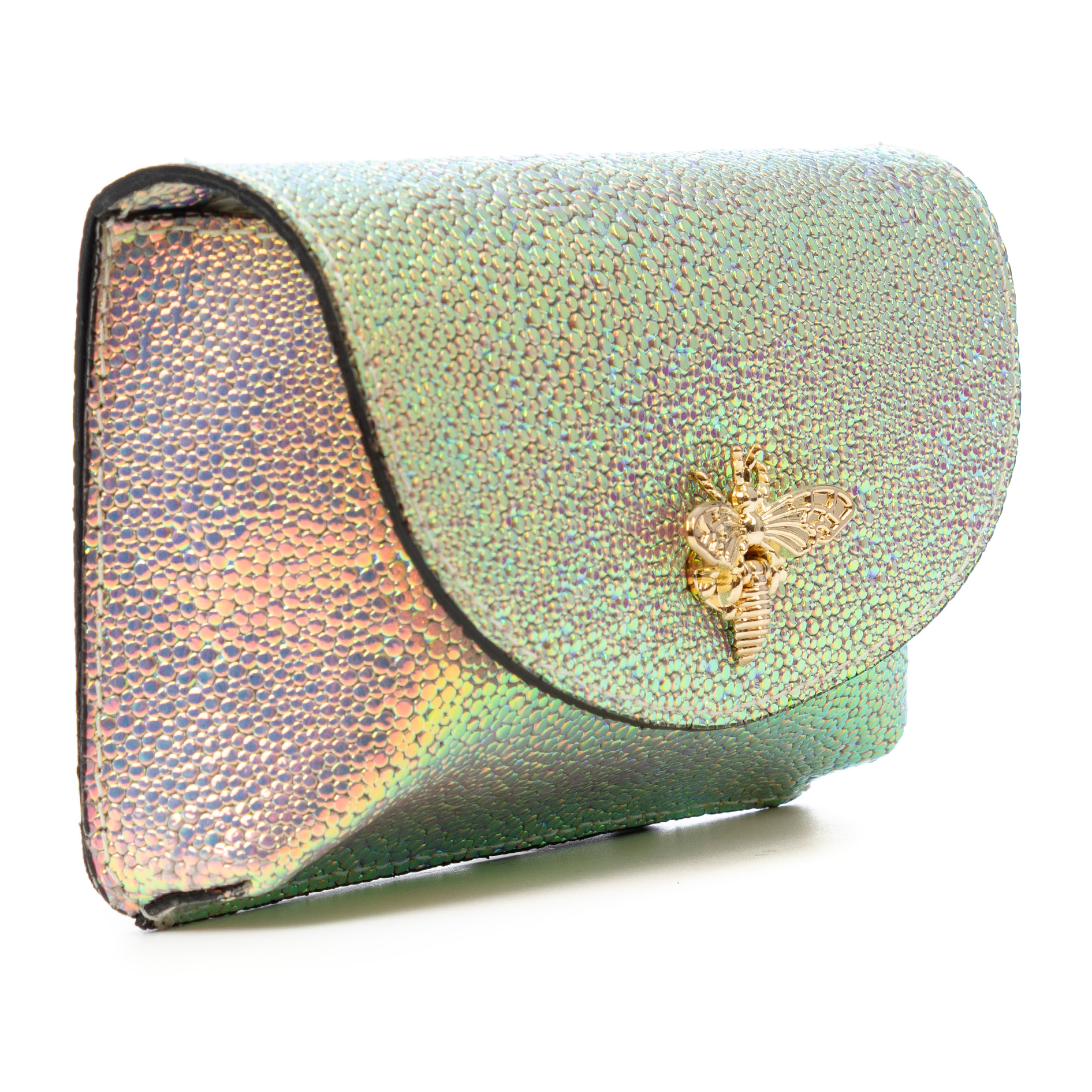 Aquilonia bolso de mano mujer. Piel auténtica Gamuza acabado iridiscente.