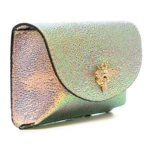 Aquilonia bolso de mano mujer. Piel auténtica Gamuza acabado iridiscente.