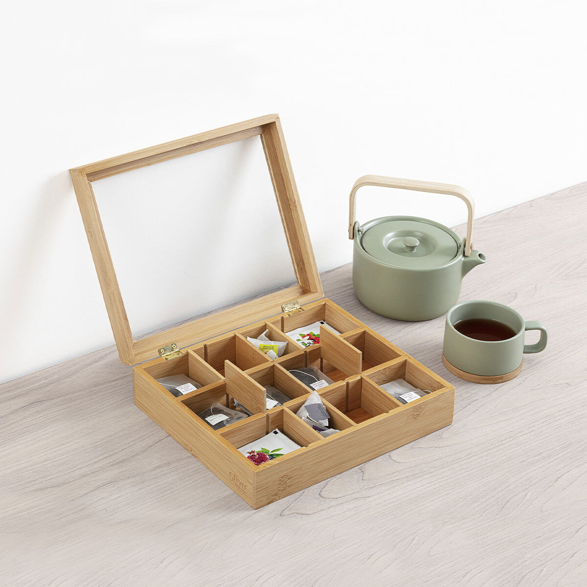 Boîte à thé 12 compartiments bambou