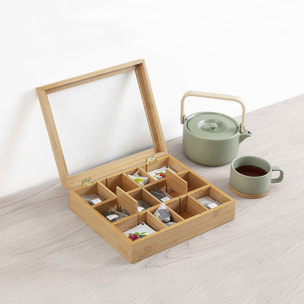 Boîte à thé 12 compartiments bambou