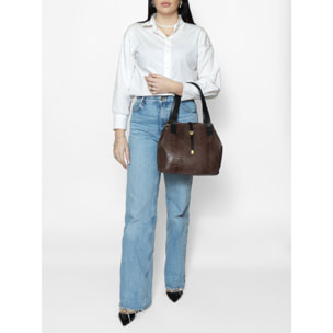 Borsa a mano da Donna Clarissa in Vera Pelle Made in Italy 26x32x15 cm