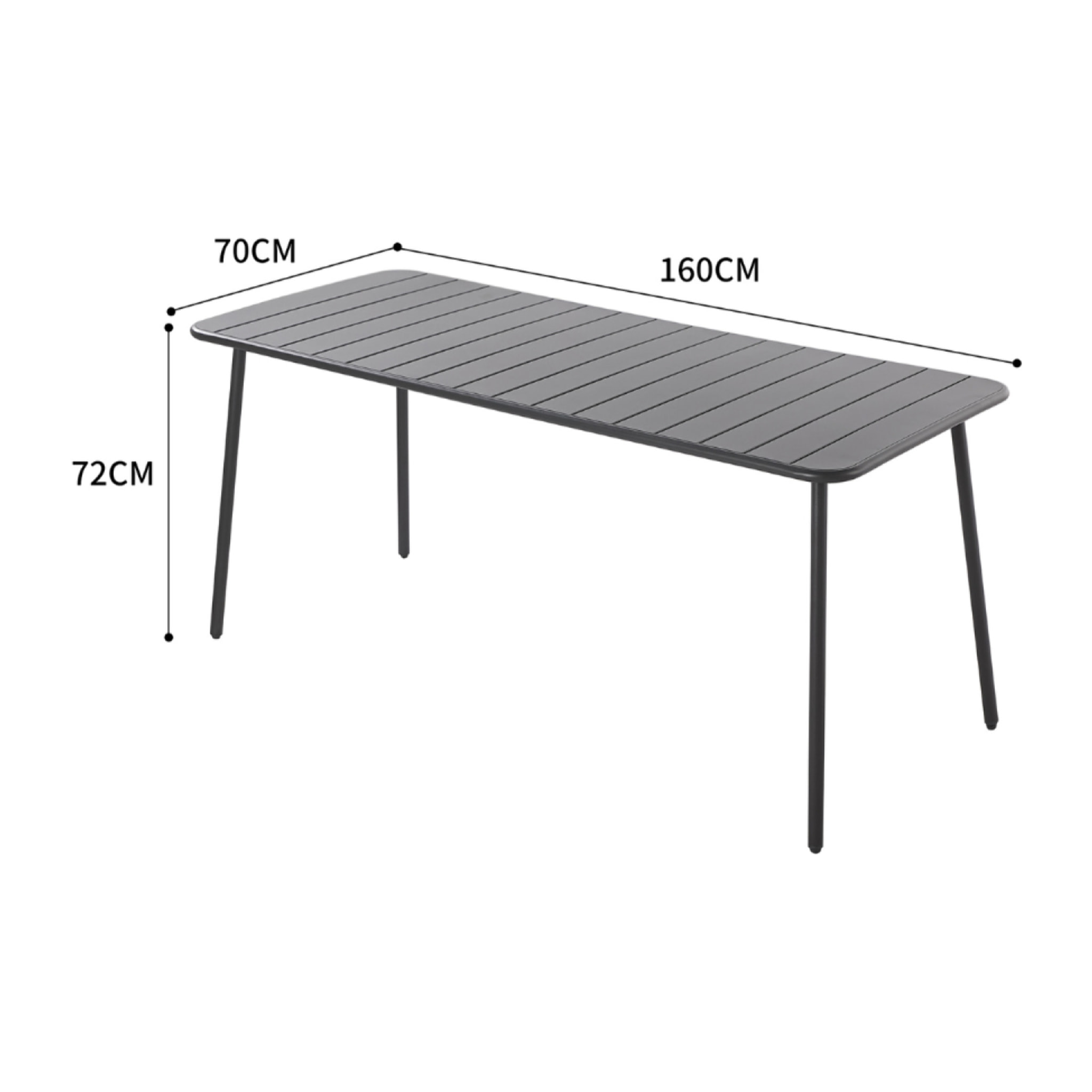 Table de jardin en acier 6 places - EVORA