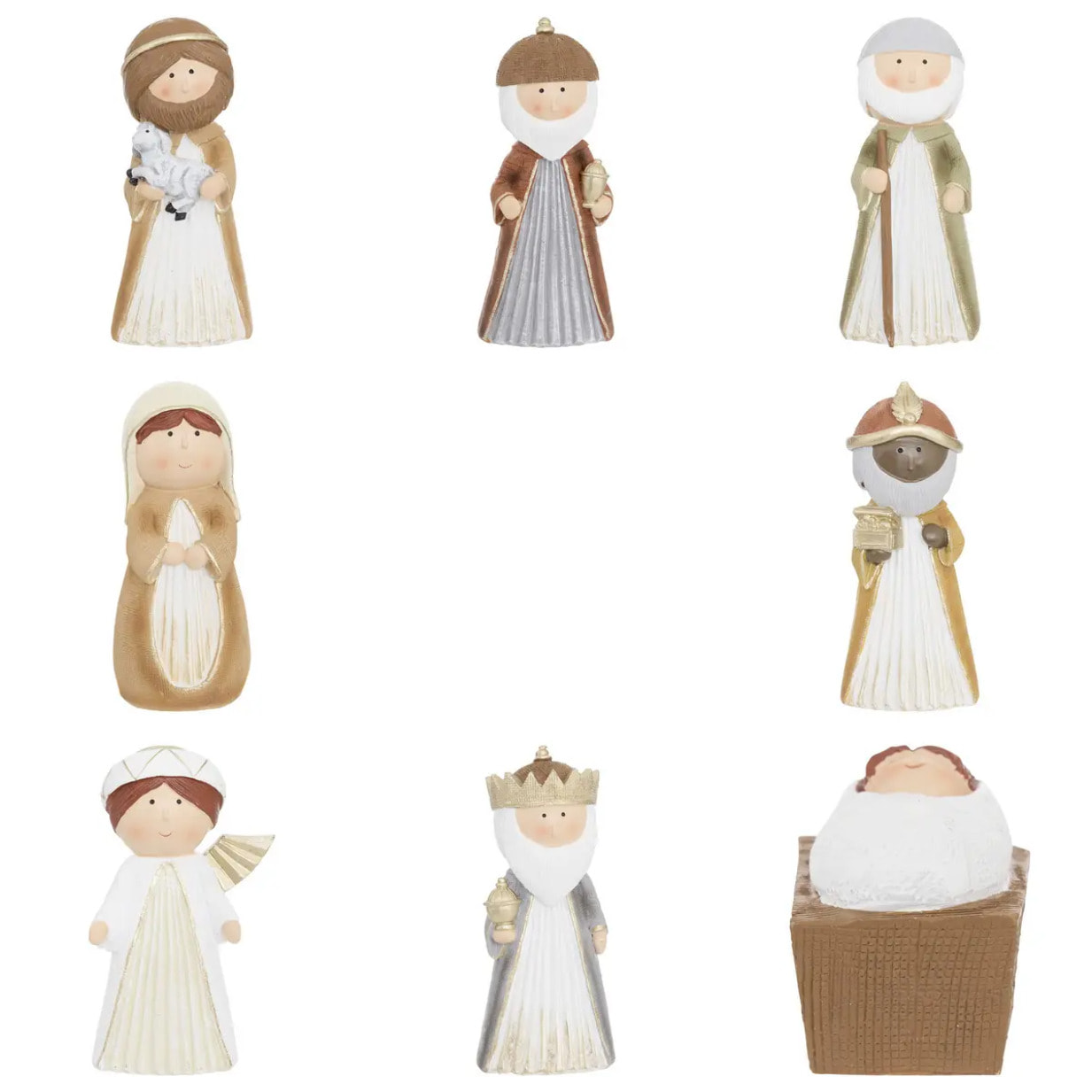 Lot de 8 santons Tumma en résine H. 12 cm