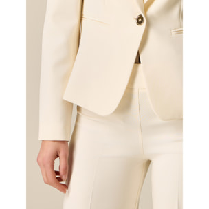 Oltre - Blazer corto in tessuto tecnico - Bianco