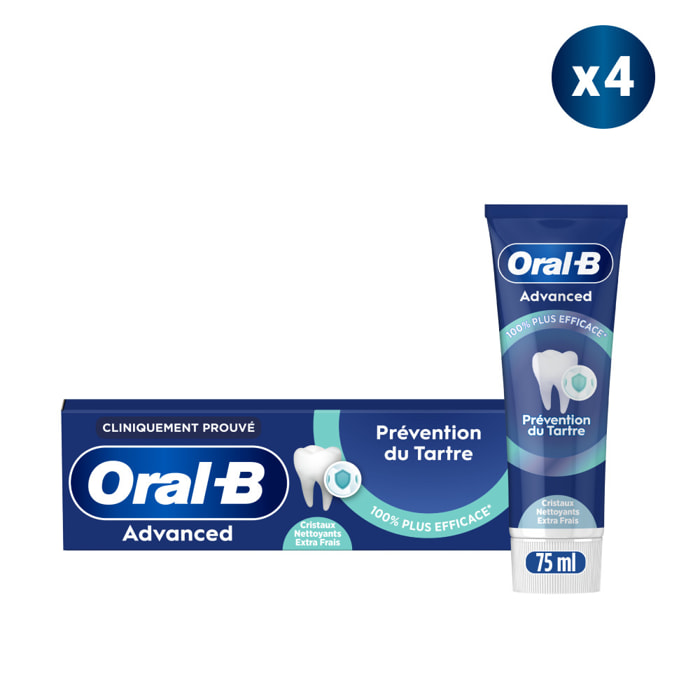 4 Dentifrices Prévention Tartre Fraicheur - 75 ml - Oral-B Professional