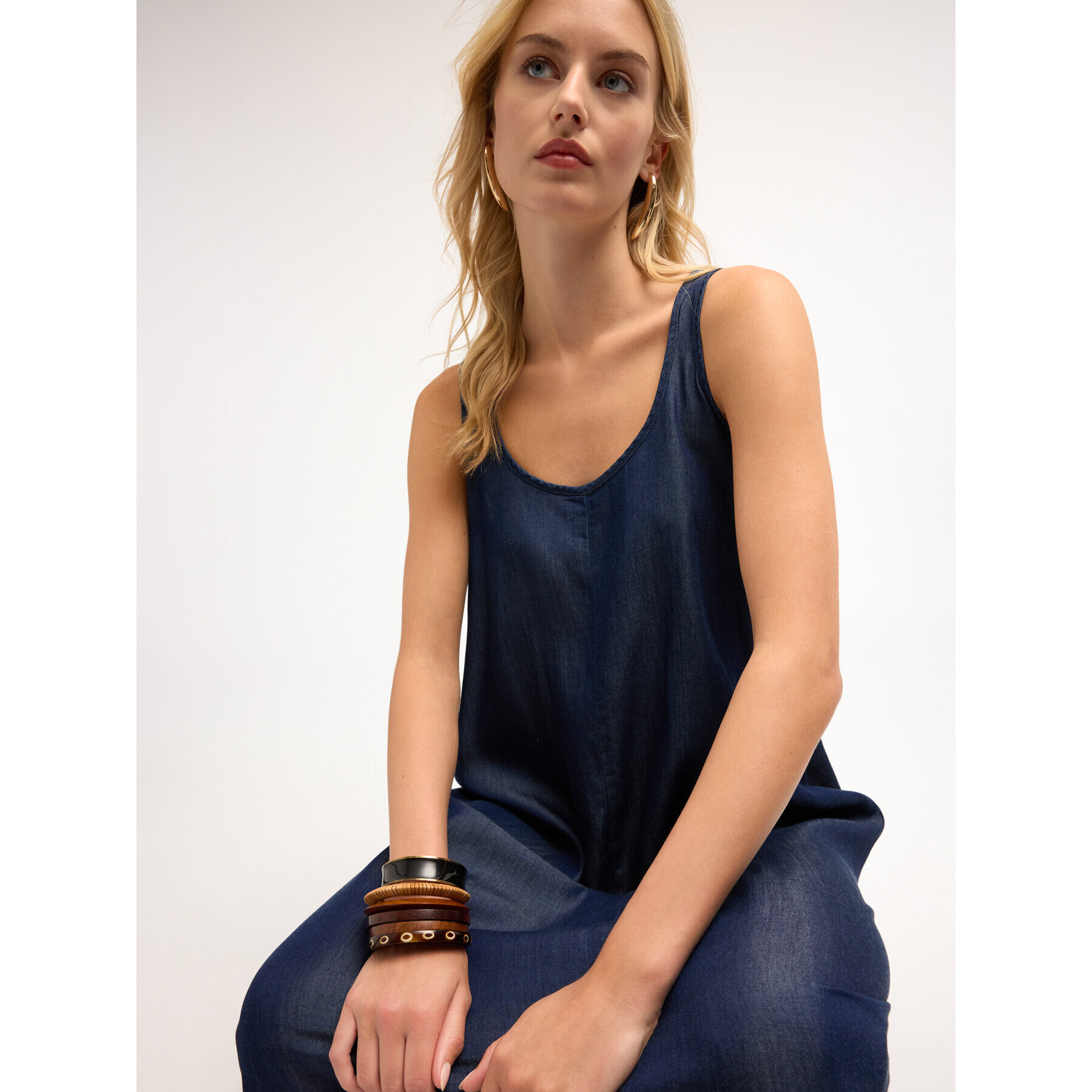 Motivi - Vestido largo en TENCEL™ - Azul