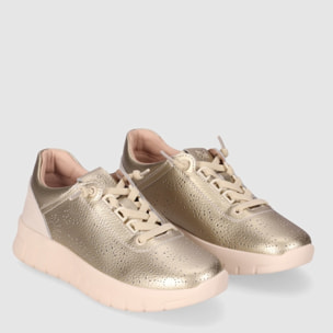 Deportivos de Piel - Platino - Tacón: Bajo