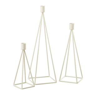 J-Line Set De 3 Chandeliers Metal Blanc