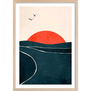 Affiche paysage Brise au sunset Affiche sous cadre bois