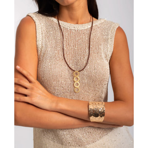 Top de mujer de punto con brillo metalizado