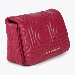 Tracolla Trapuntata con Logo in Pelle Sintetica con Tracolla Mista a Catena